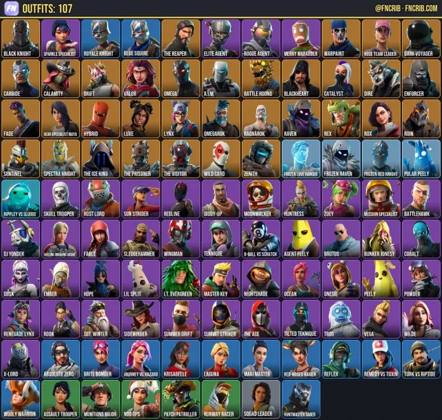 107 Skins, NFA Fortnite account