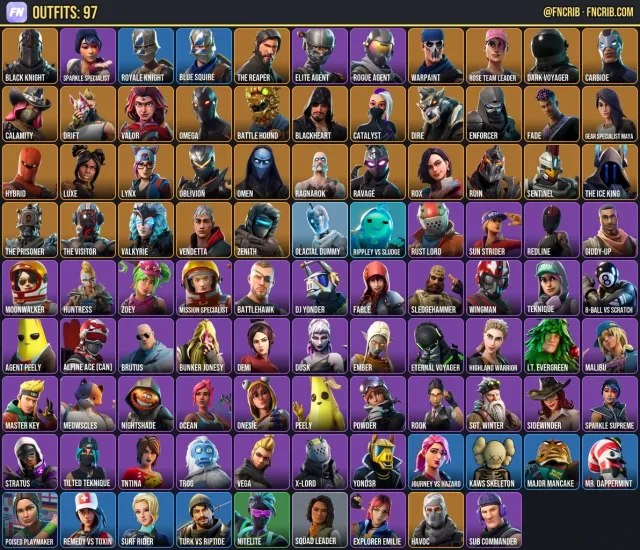 97 Skins, NFA Fortnite account