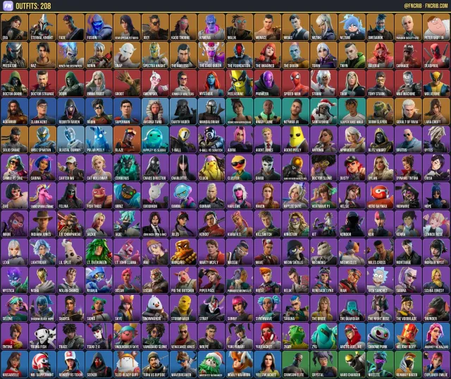 208 Skins, NFA Fortnite account