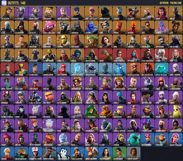 140 Skins, NFA Fortnite account