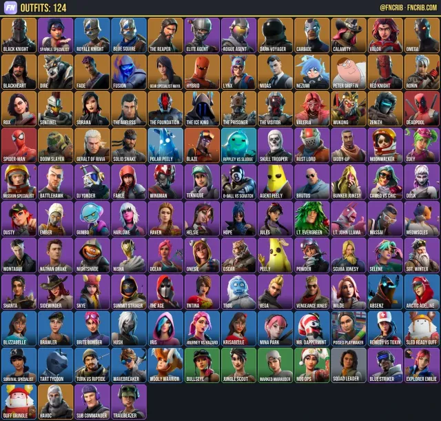 124 Skins, NFA Fortnite account