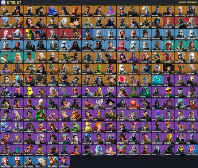 228 Skins, NFA Fortnite account