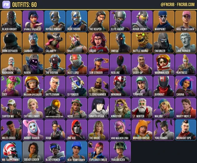 60 Skins, NFA Fortnite account
