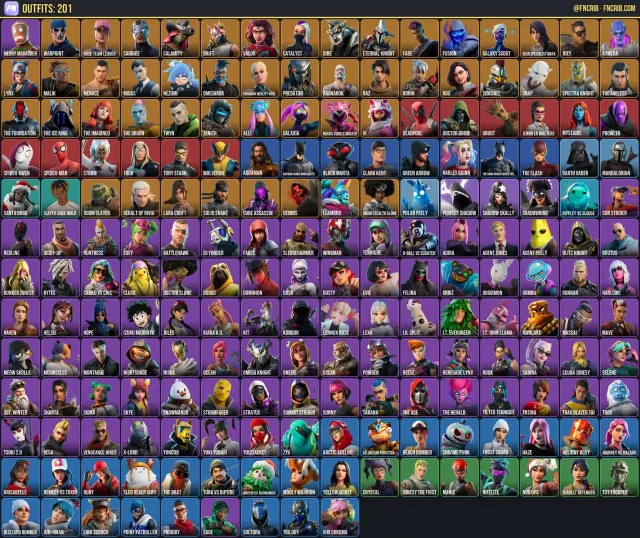 201 Skins, NFA Fortnite account