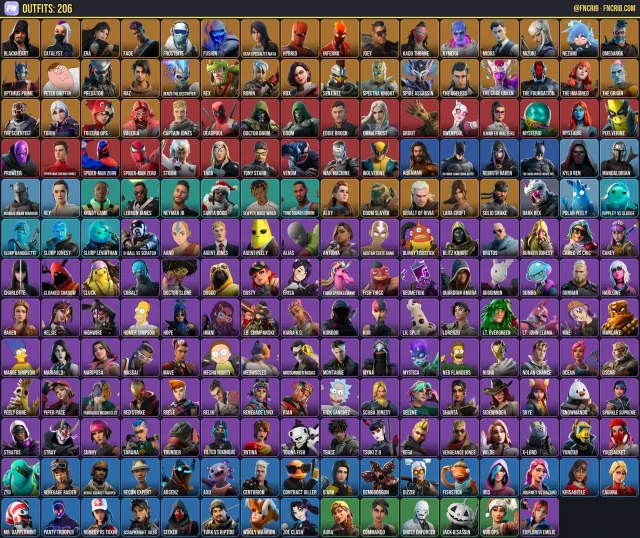 206 Skins, NFA Fortnite account