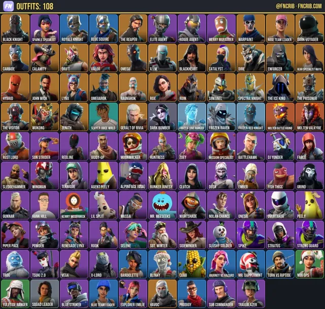 108 Skins, NFA Fortnite account