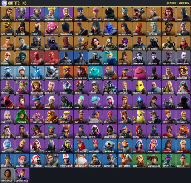 145 Skins, NFA Fortnite account