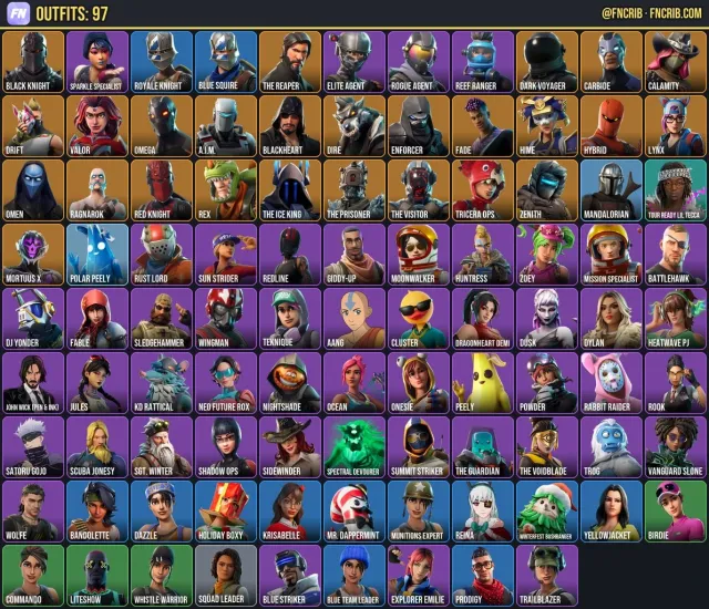 97 Skins, NFA Fortnite account