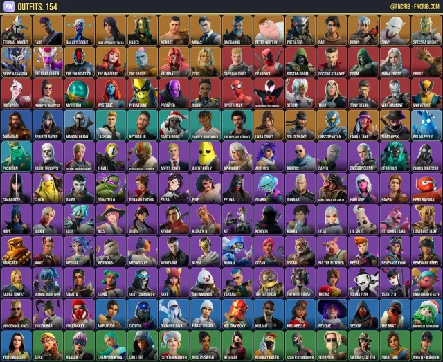 154 Skins, NFA Fortnite account