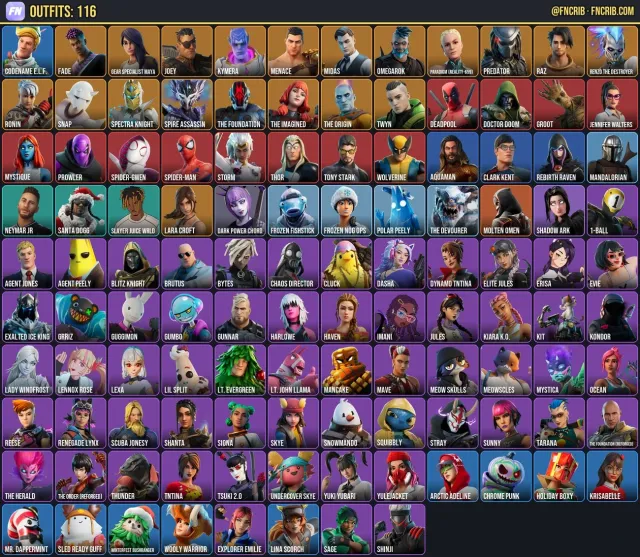 116 Skins, NFA Fortnite account