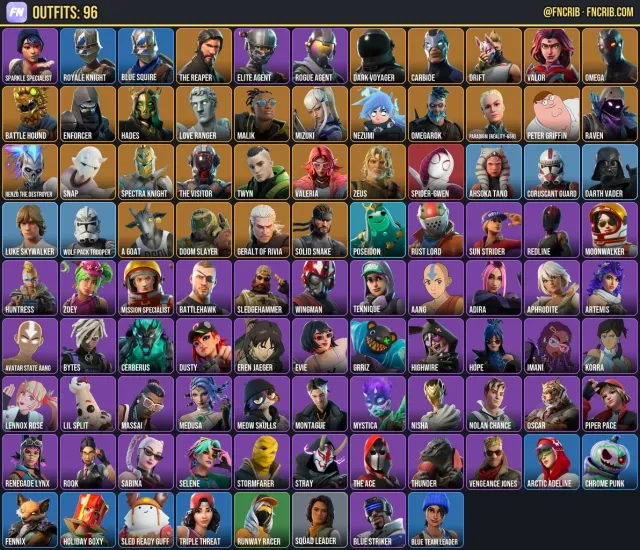 96 Skins, NFA Fortnite account