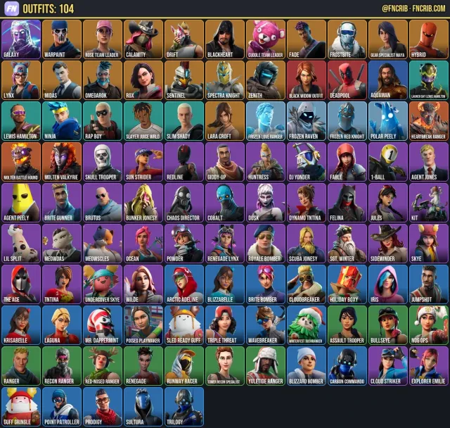 104 Skins, NFA Fortnite account