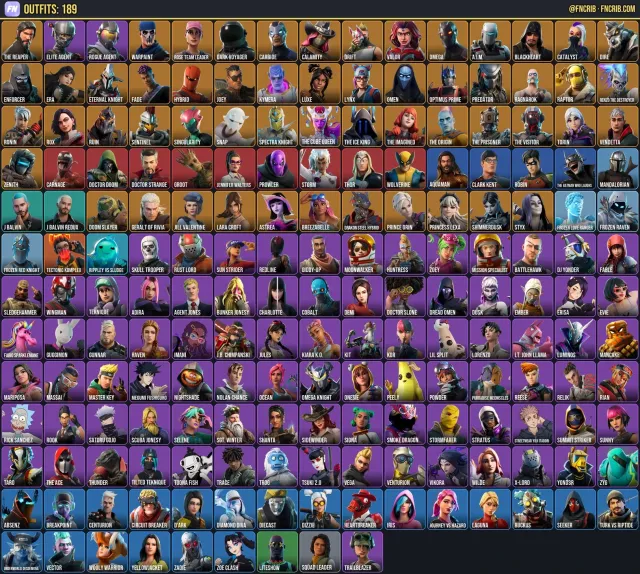 189 Skins, NFA Fortnite account