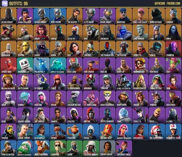 96 Skins, NFA Fortnite account