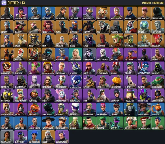 113 Skins, NFA Fortnite account