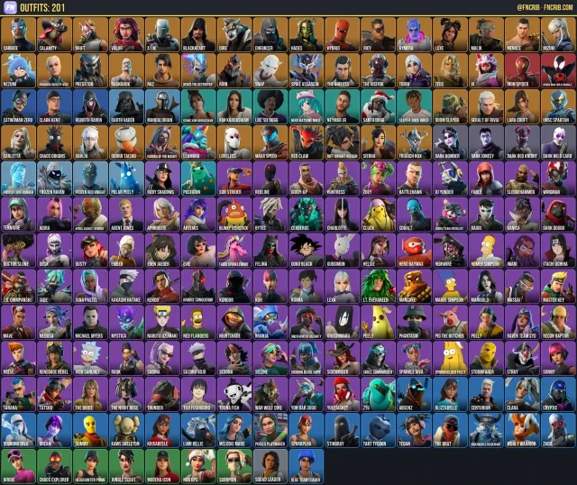 201 Skins, NFA Fortnite account