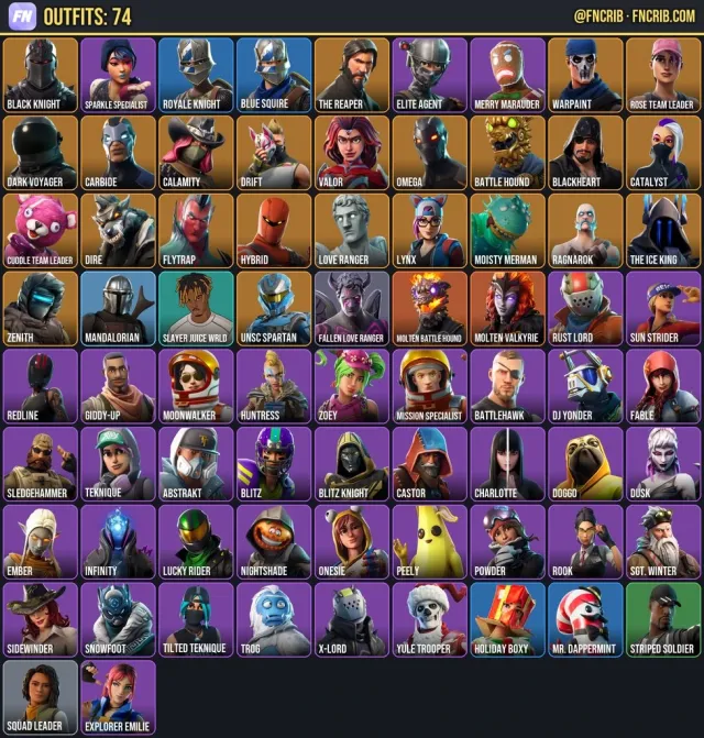 75 Skins, NFA Fortnite account