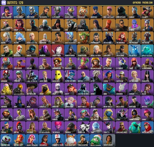 129 Skins, NFA Fortnite account