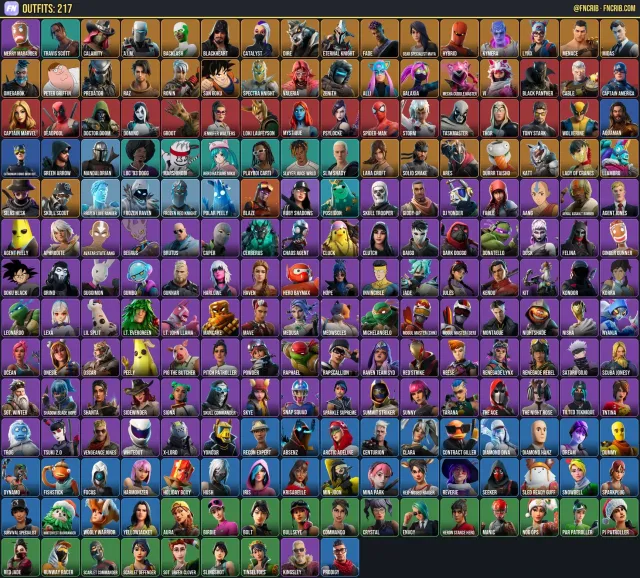 217 Skins, NFA Fortnite account