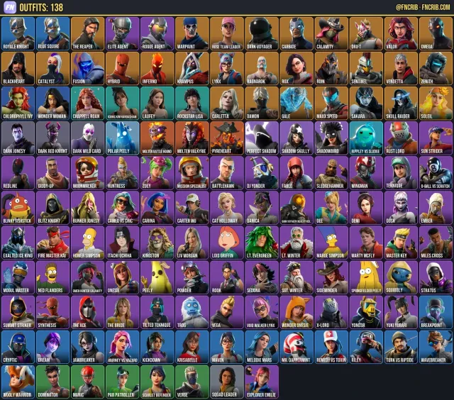 138 Skins, NFA Fortnite account