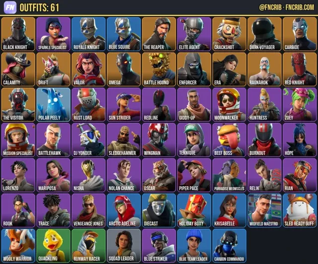 61 Skins, NFA Fortnite account