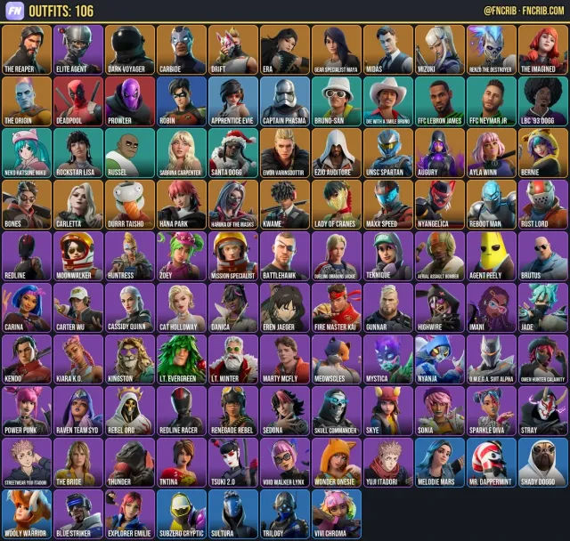 106 Skins, NFA Fortnite account