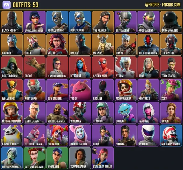 53 Skins, NFA Fortnite account