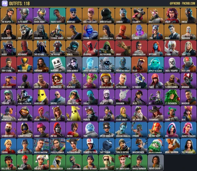 118 Skins, NFA Fortnite account