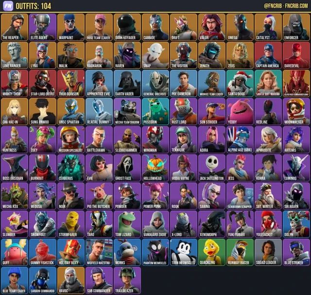 104 Skins, NFA Fortnite account