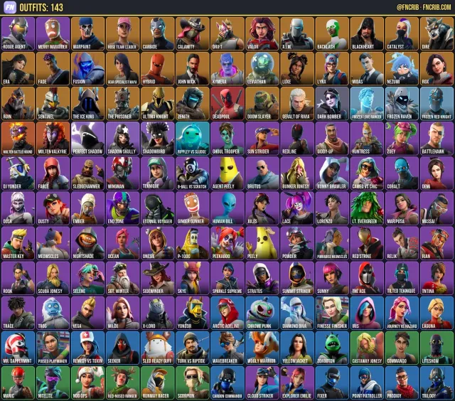 143 Skins, NFA Fortnite account