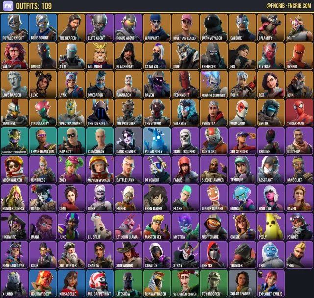 109 Skins, NFA Fortnite account