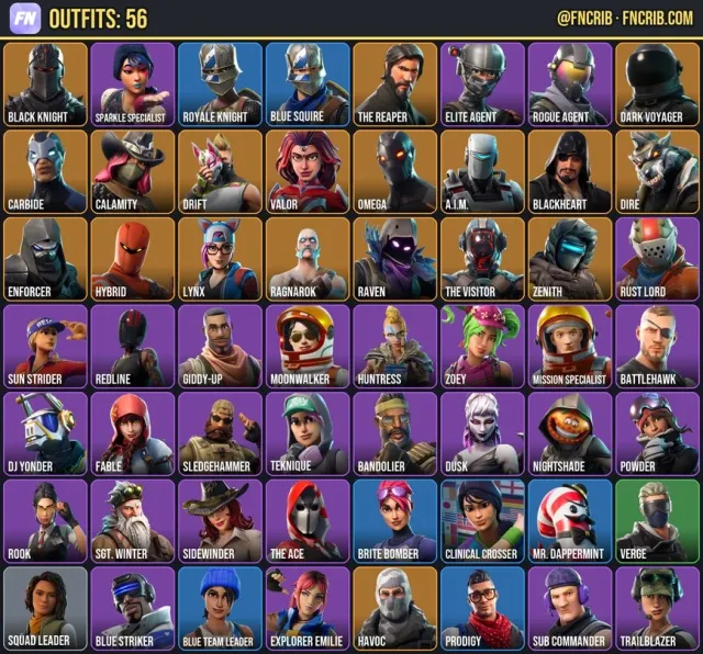 56 Skins, NFA Fortnite account