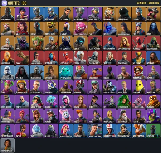 100 Skins, NFA Fortnite account