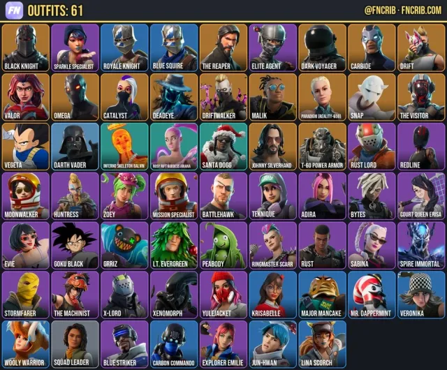 61 Skins, NFA Fortnite account