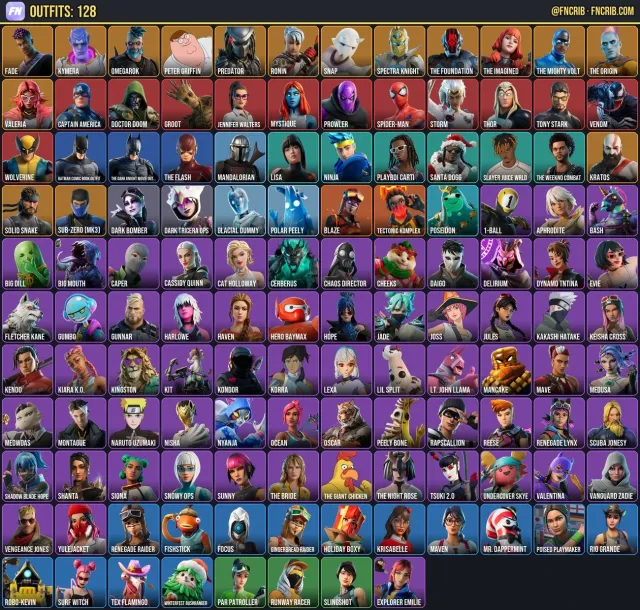 128 Skins, NFA Fortnite account