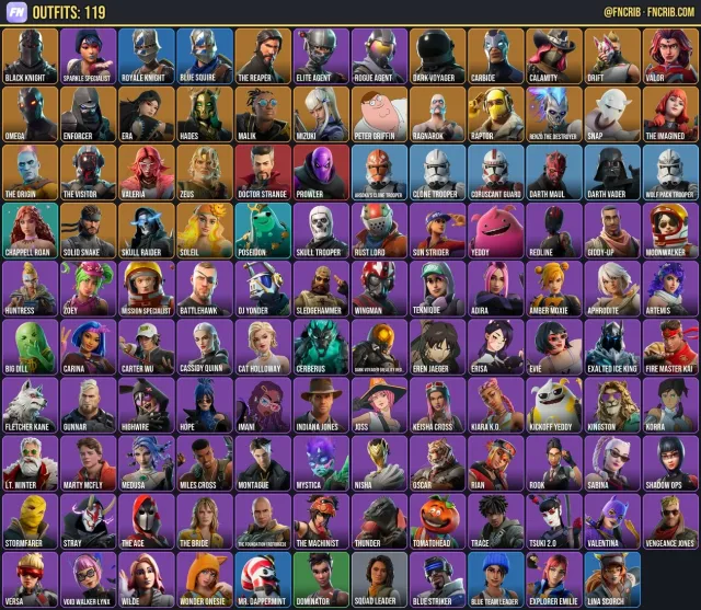 119 Skins, NFA Fortnite account