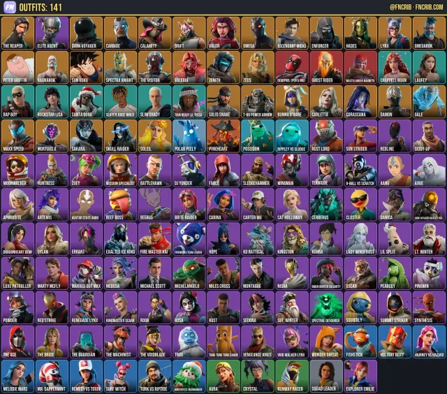 141 Skins, NFA Fortnite account