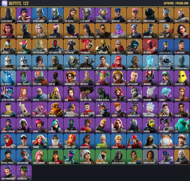 122 Skins, NFA Fortnite account