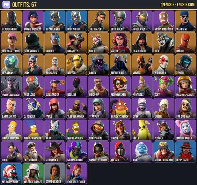67 Skins, NFA Fortnite account