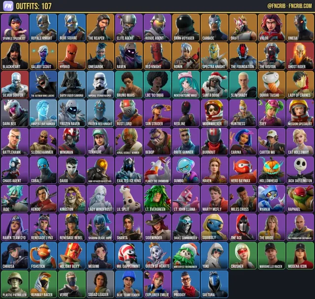 107 Skins, NFA Fortnite account