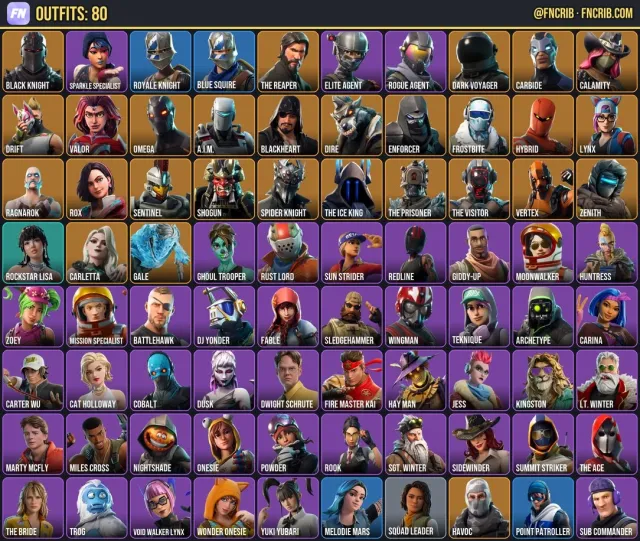 80 Skins, NFA Fortnite account