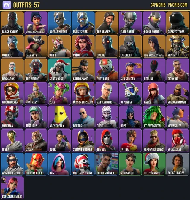 57 Skins, NFA Fortnite account