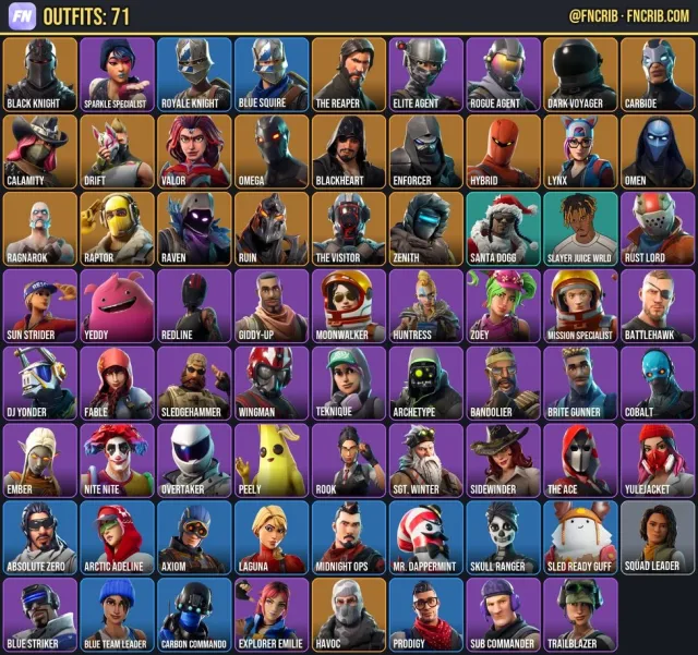 71 Skins, NFA Fortnite account