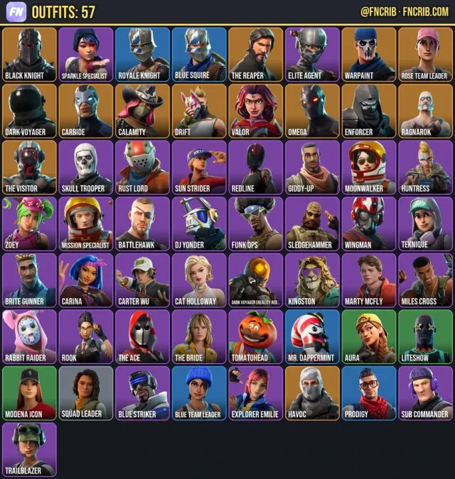 57 Skins, NFA Fortnite account