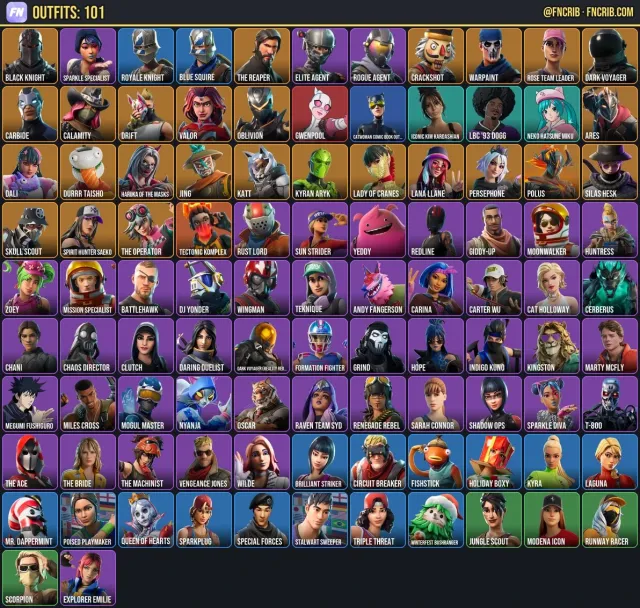 101 Skins, NFA Fortnite account