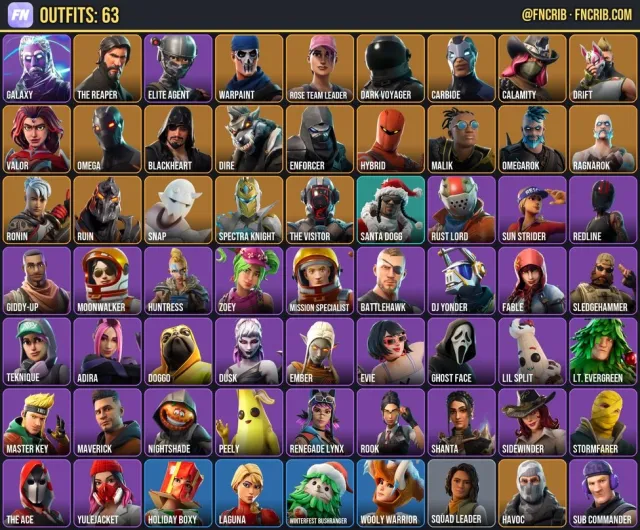 63 Skins, NFA Fortnite account