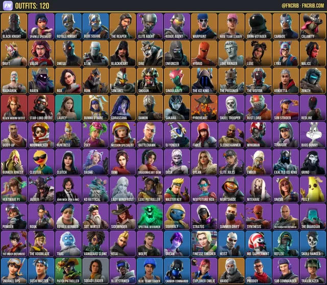 120 Skins, NFA Fortnite account