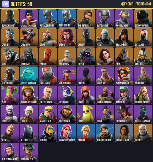 58 Skins, NFA Fortnite account