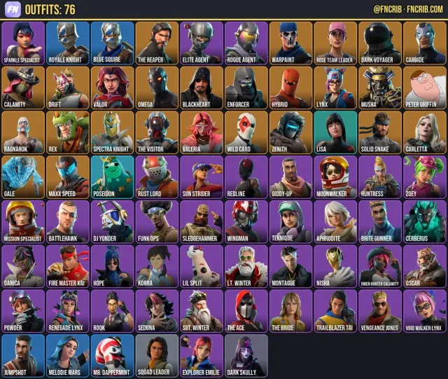76 Skins, NFA Fortnite account