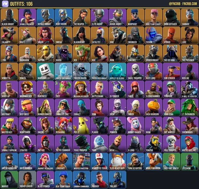 106 Skins, NFA Fortnite account